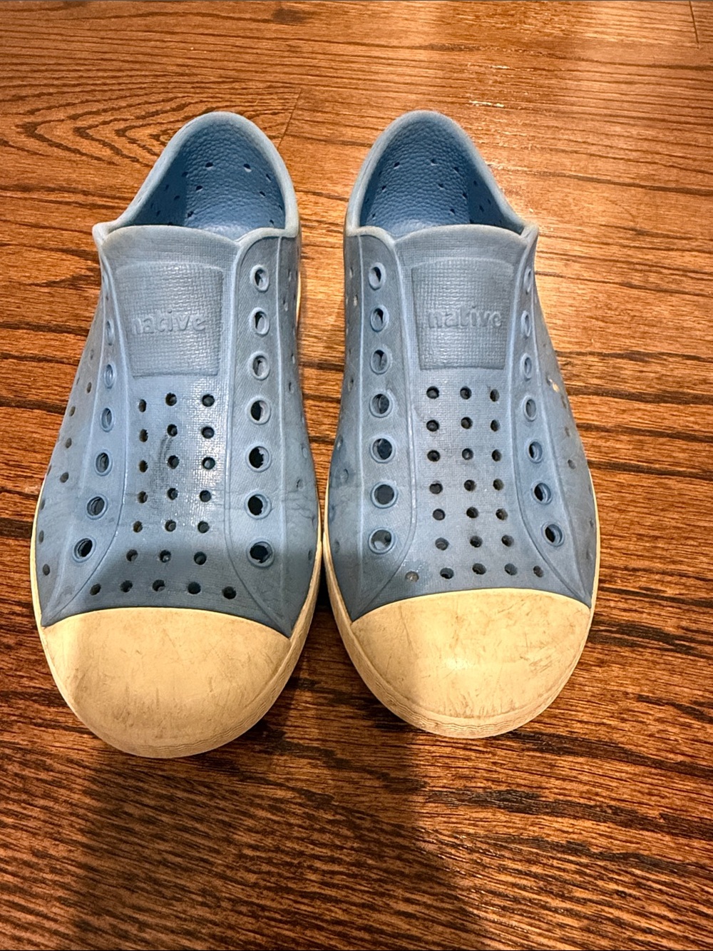 Native Kids Water Shoes - Pale Blue with Cream Toe Cap